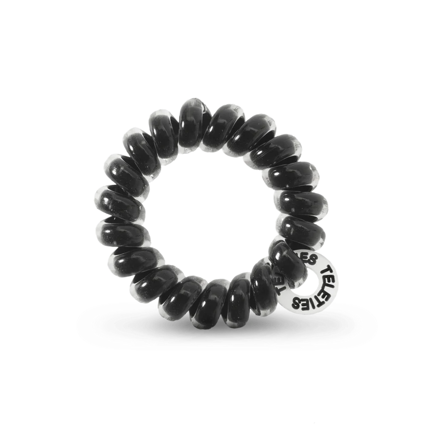 Teleties | Jet Black - Tiny Spiral Hair Ties