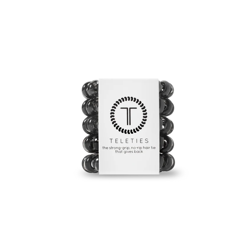 Teleties | Jet Black - Tiny Spiral Hair Ties