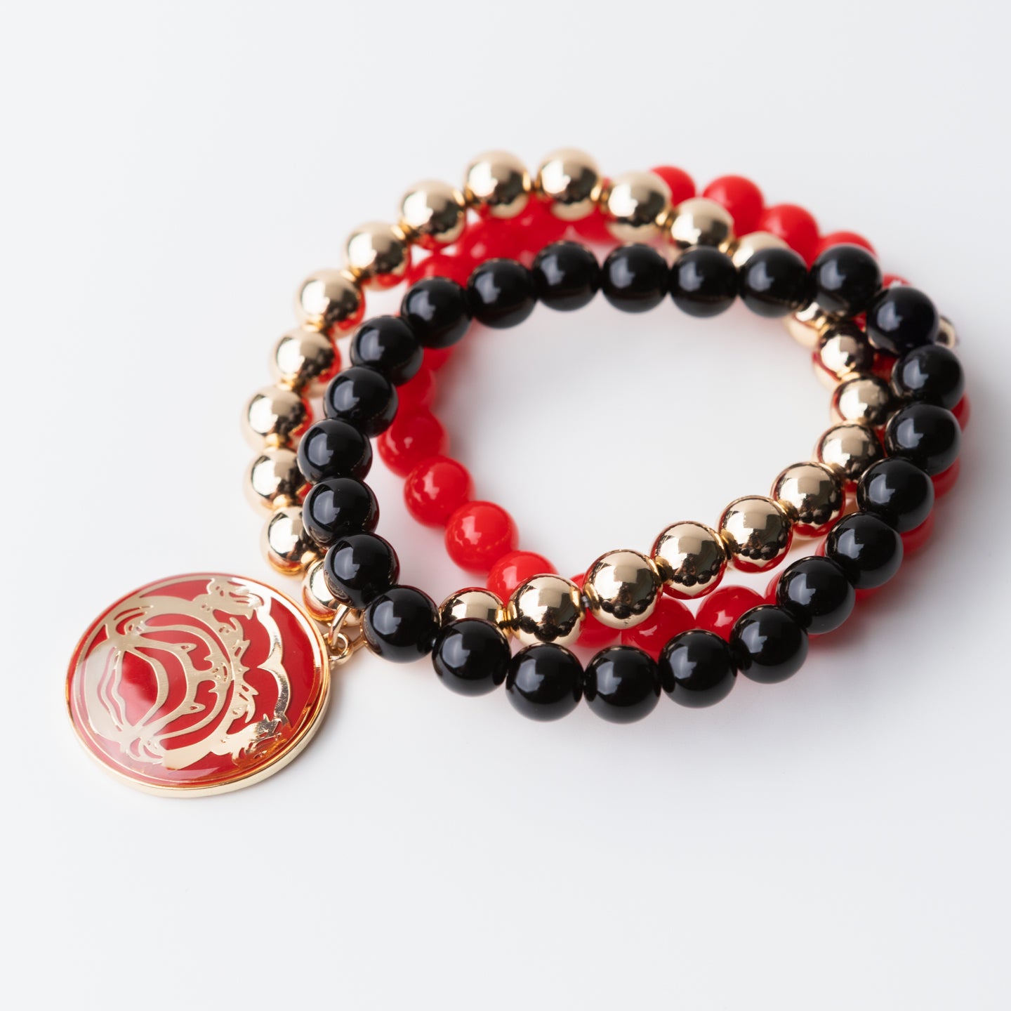 Game Day Bulldog Charm Bracelet Stack