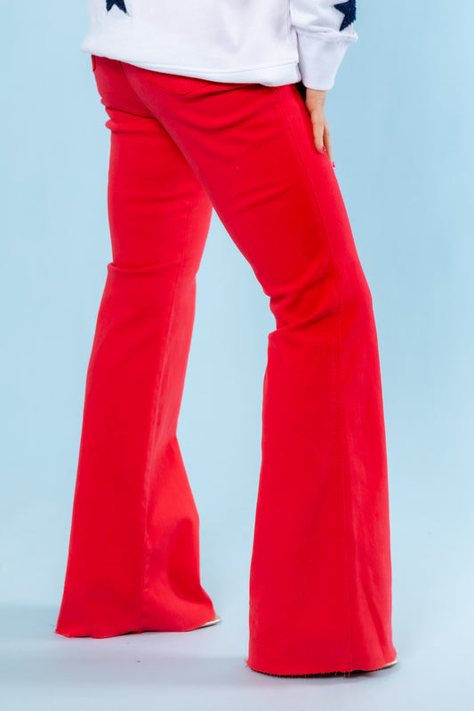 Judy Blue | Hight Waist Flare Jeans - Red