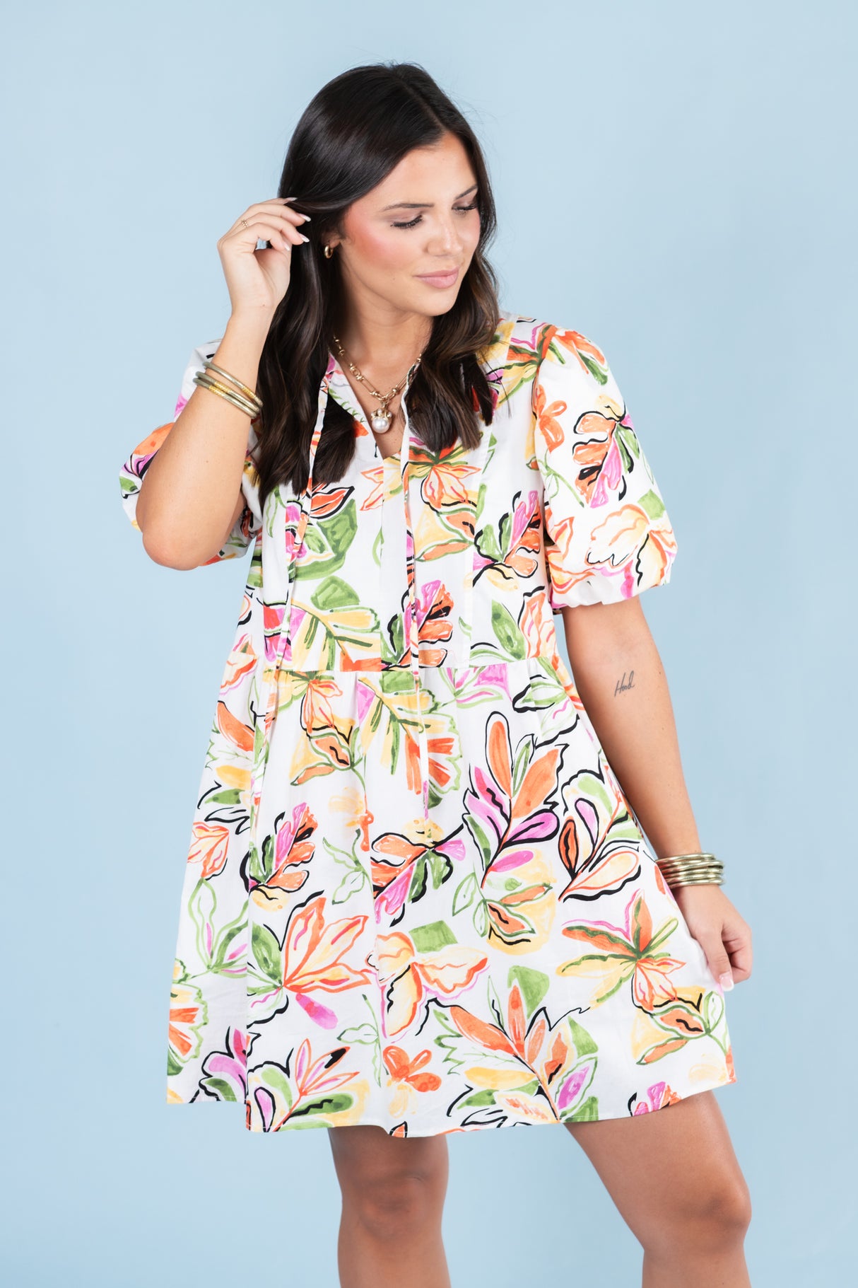 The Maggie Floral Printed Mini Dress