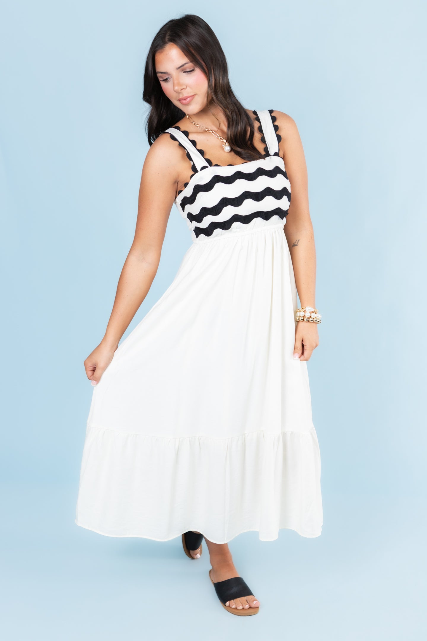 The Stripe On Stripe Midi Dress
