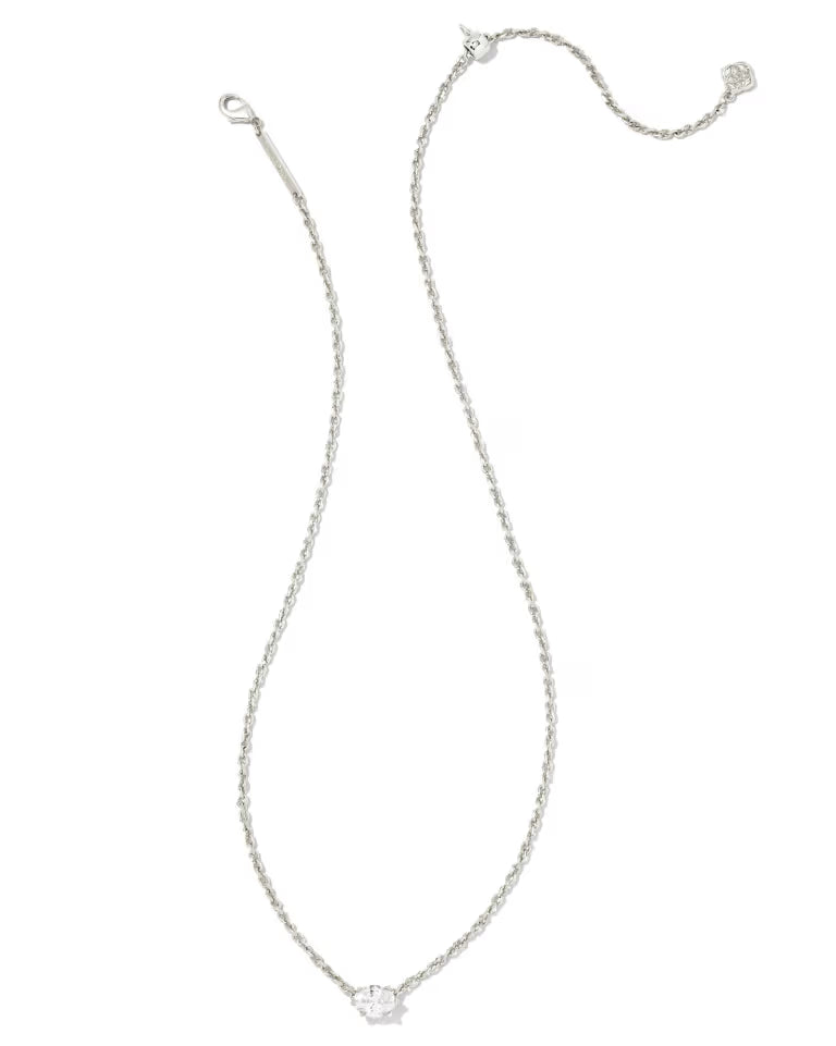 Kendra Scott | Cailin Silver Pendant Necklace in White CZ