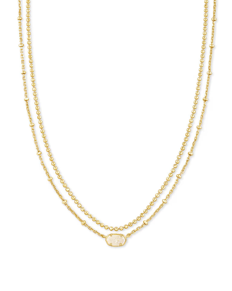 Kendra Scott | Emilie Gold Multi Strand Necklace in Iridescent Drusy