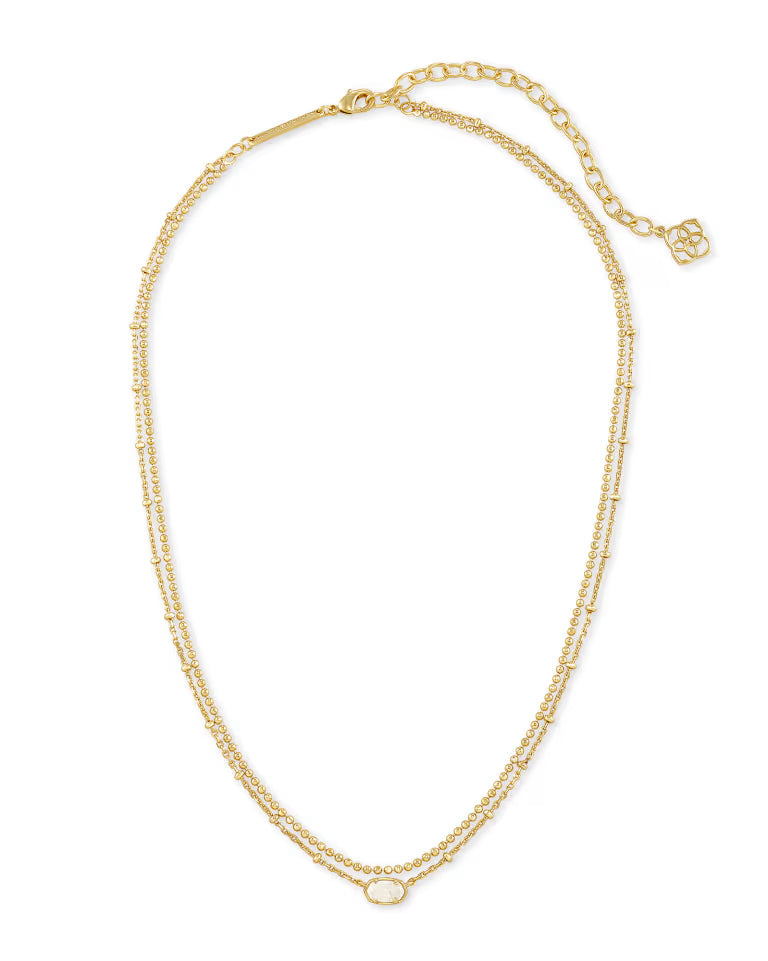 Kendra Scott | Emilie Gold Multi Strand Necklace in Iridescent Drusy