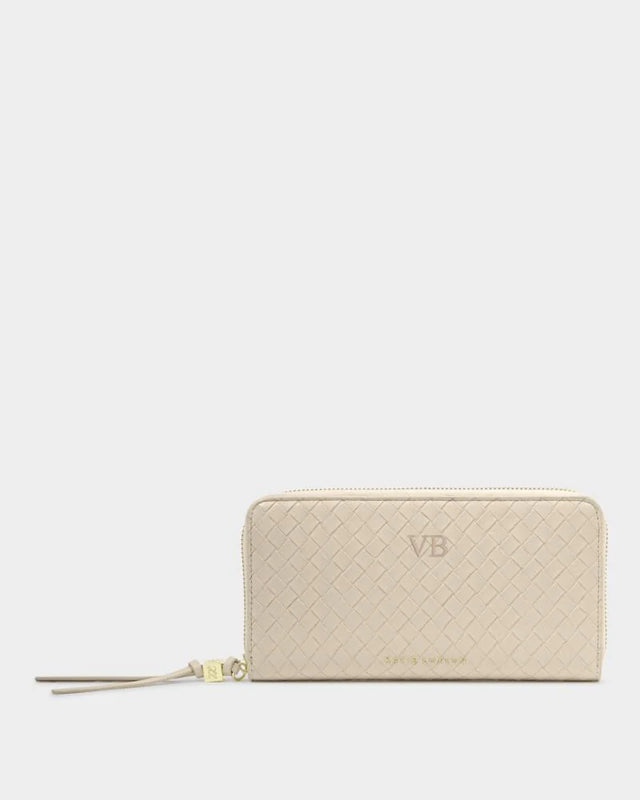 Katie Loxton | Nova Woven Texture Large Wallet in Oyster