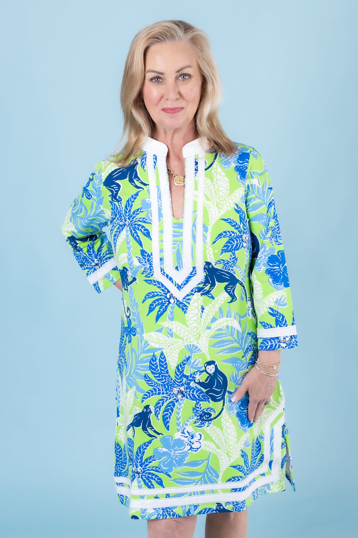 Tabi | Tropical Monkey Midi Dress