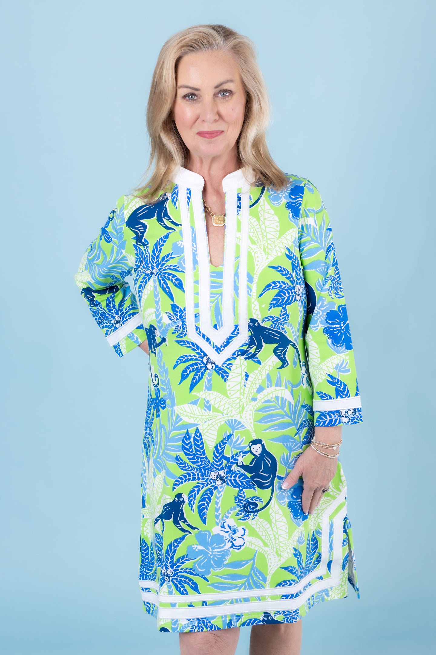 Tabi | Tropical Monkey Midi Dress