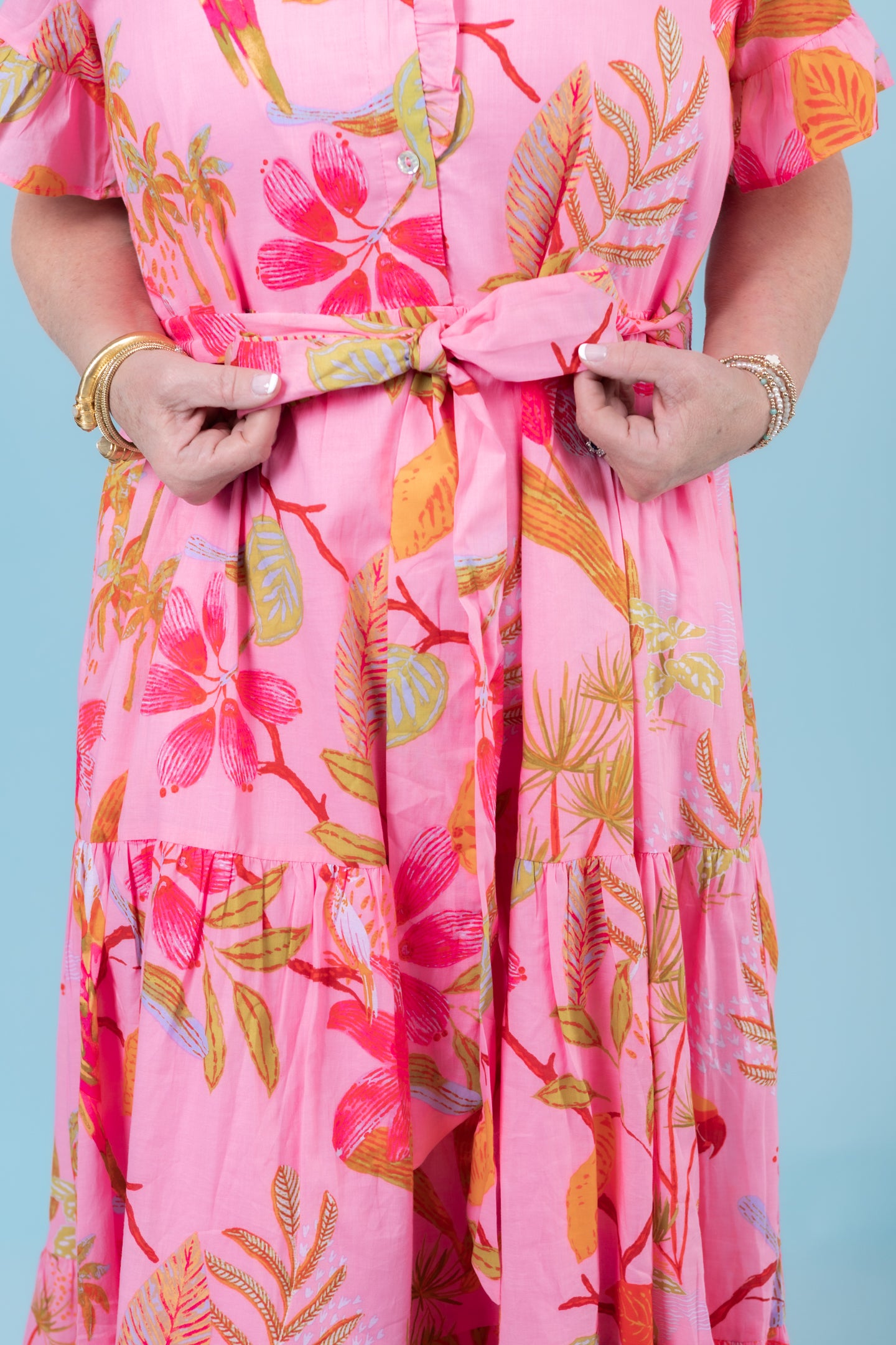 J. Marie | The Pink Playa Button Up Midi Dress