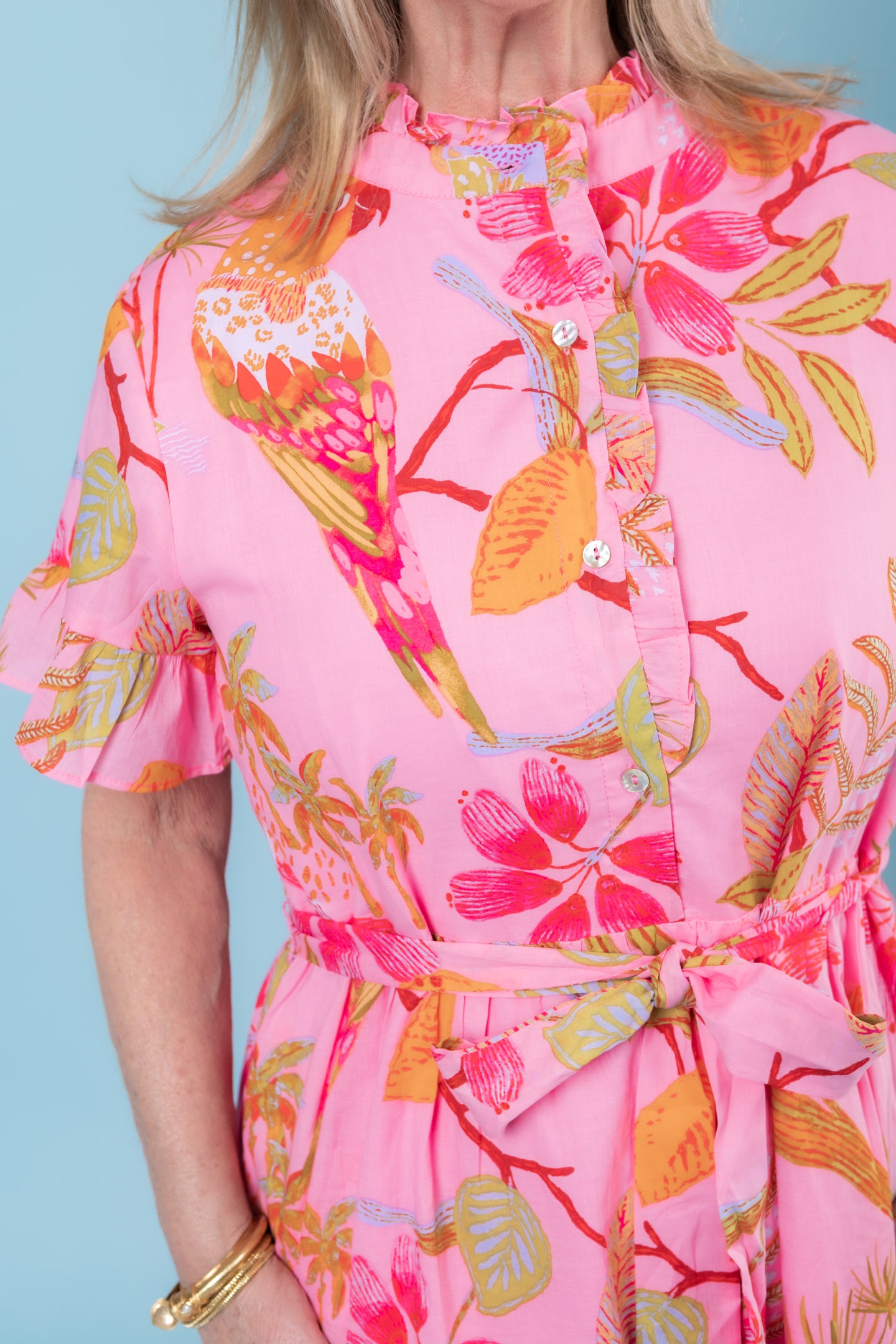 J. Marie | The Pink Playa Button Up Midi Dress