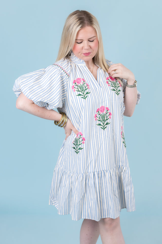 The Pink Roses Midi Dress