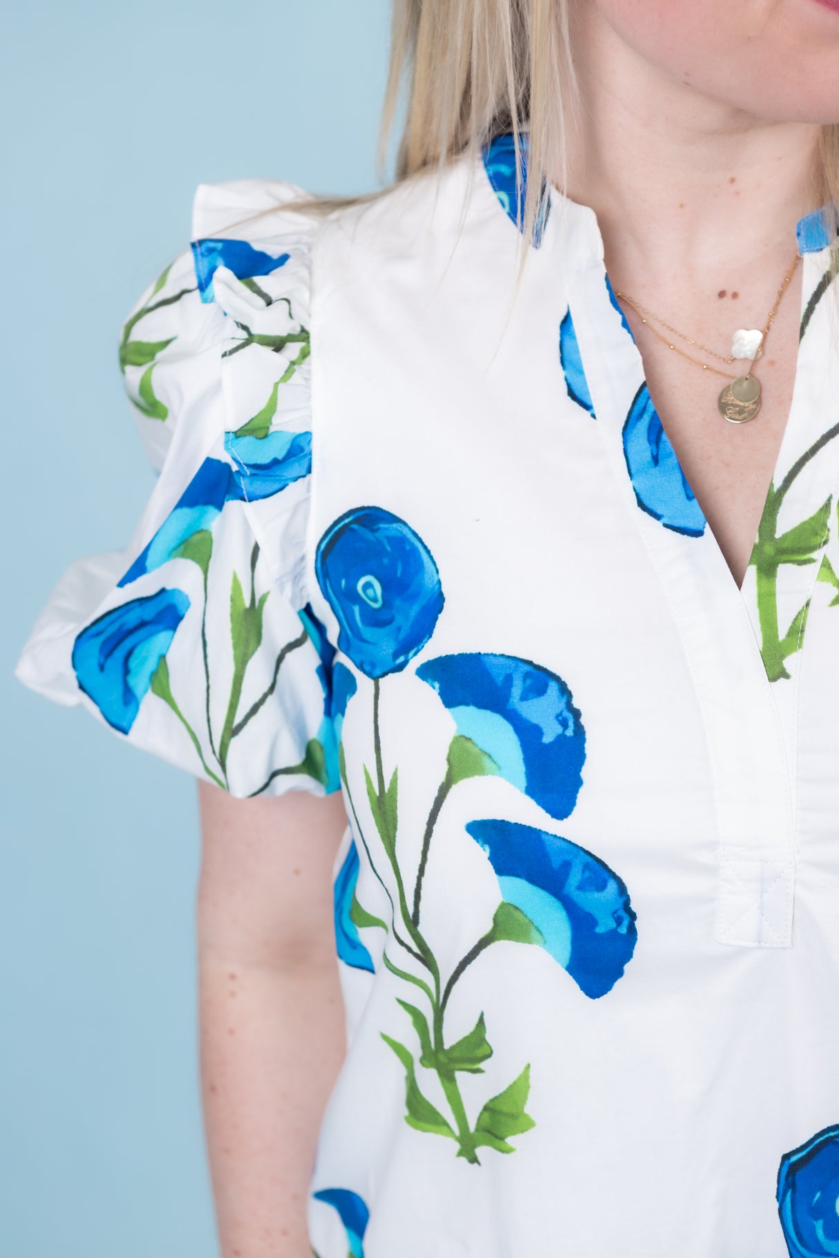 The Blue Florals Mini Dress