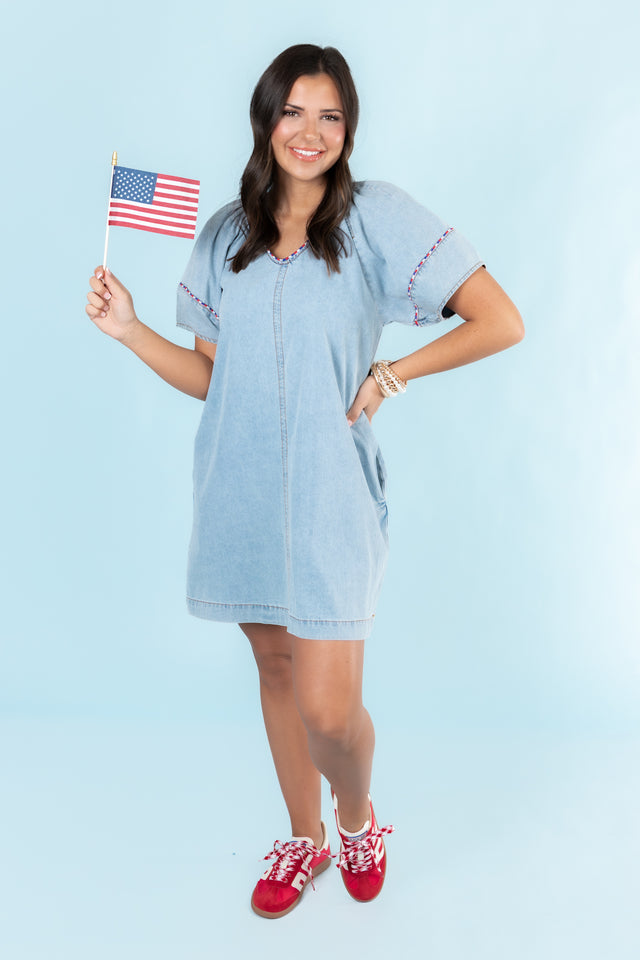 Stitch & Style Denim Mini Dress