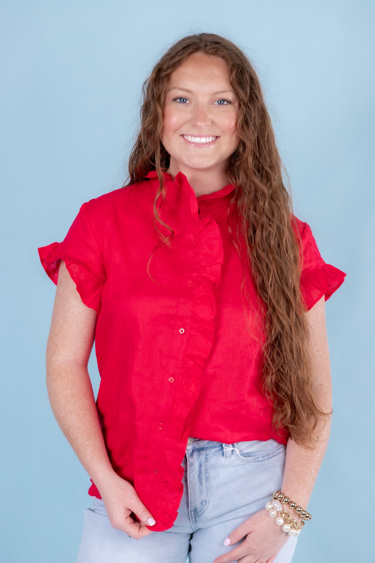 English Factory | Linen Ruffle Shirt