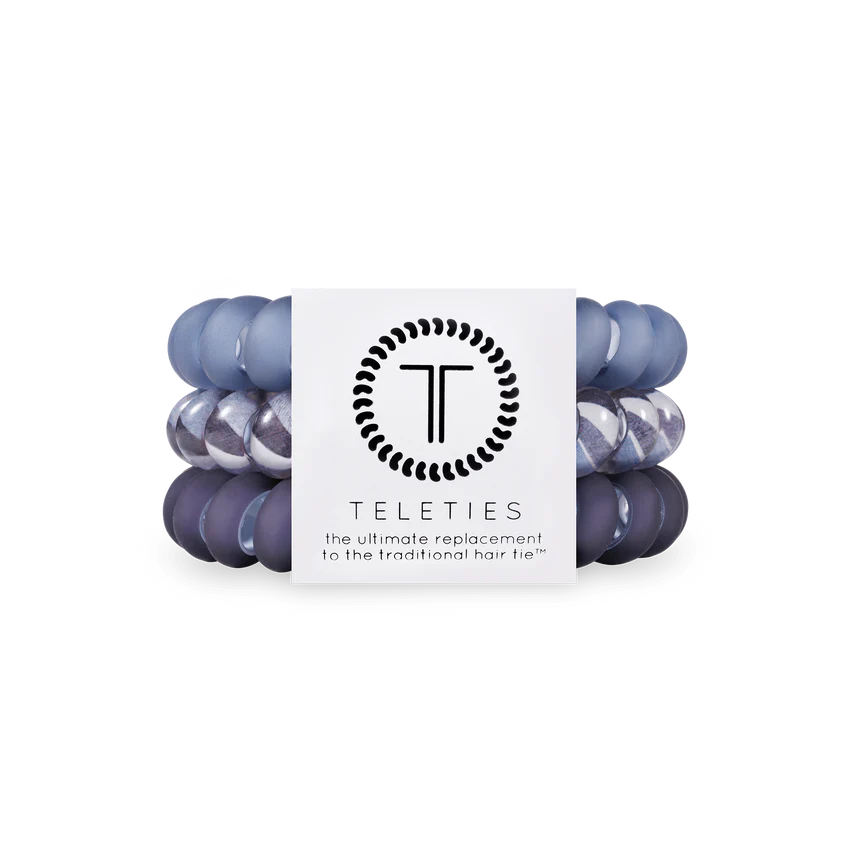 Teleties | Midnight Rain Large Spiral Hair Ties