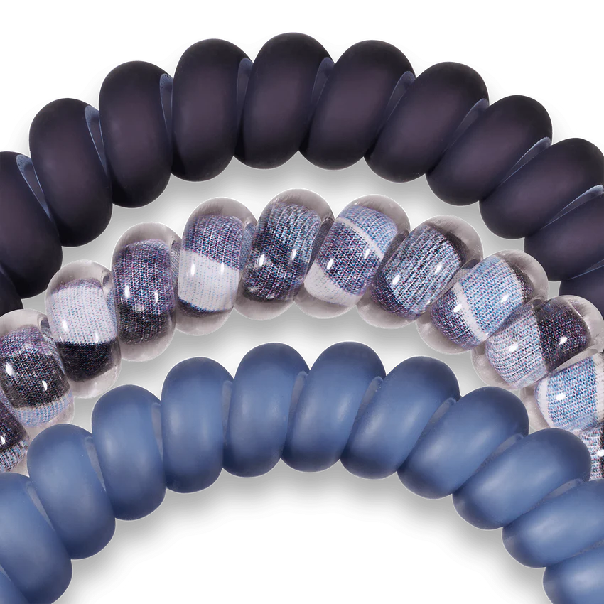 Teleties | Midnight Rain Small Spiral Hair Ties