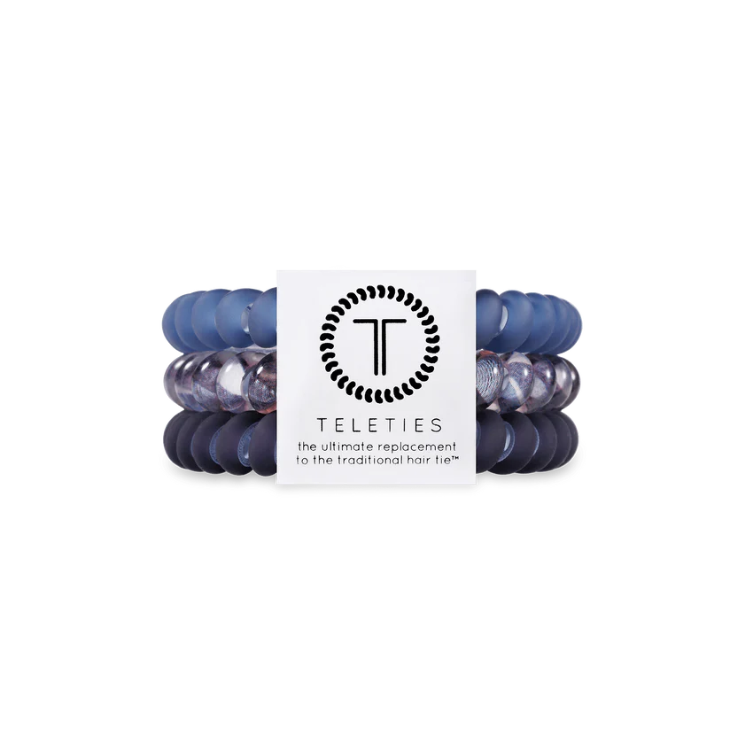 Teleties | Midnight Rain Small Spiral Hair Ties