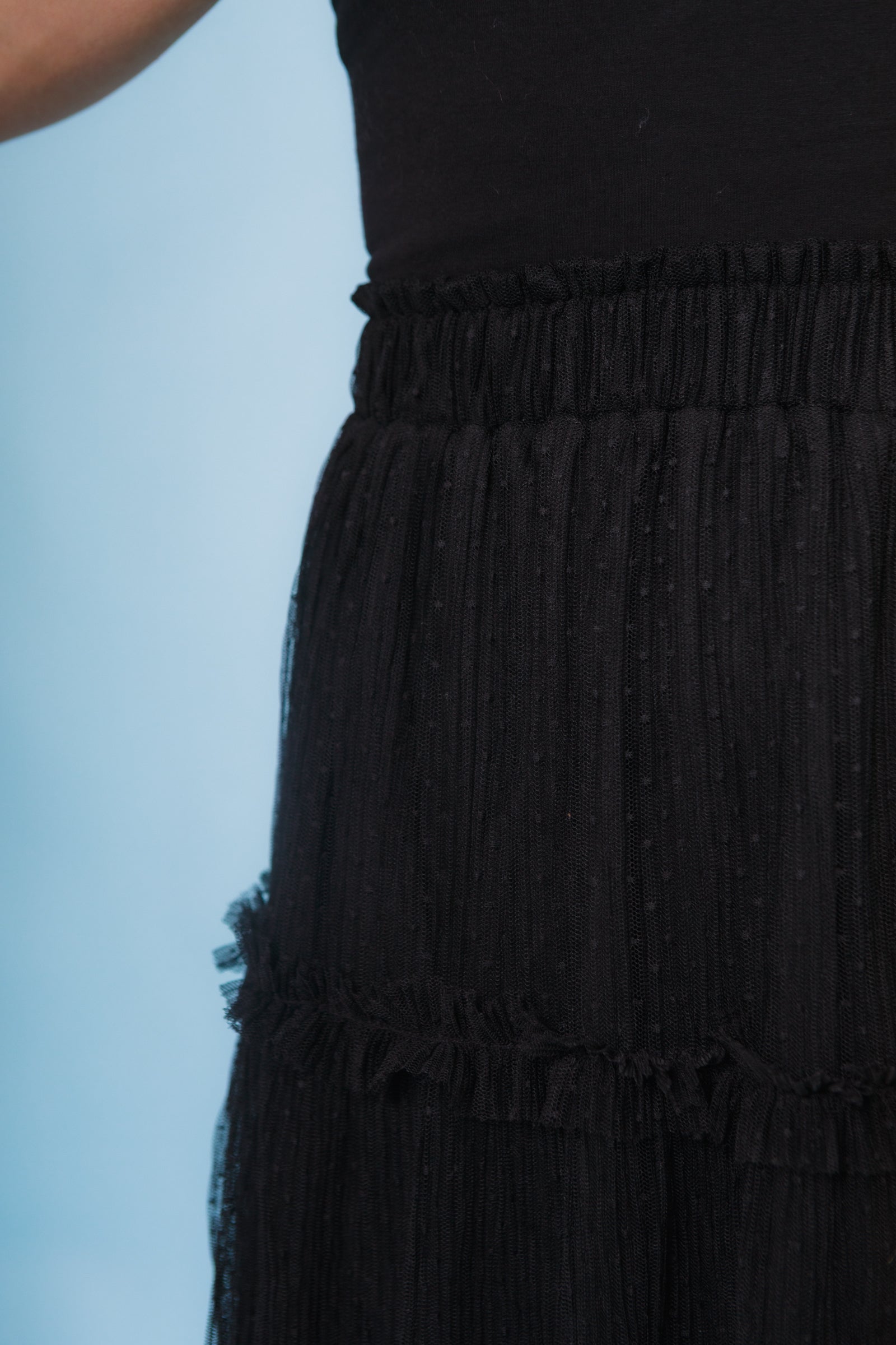 The Polka Dot Tiered Midi Skirt