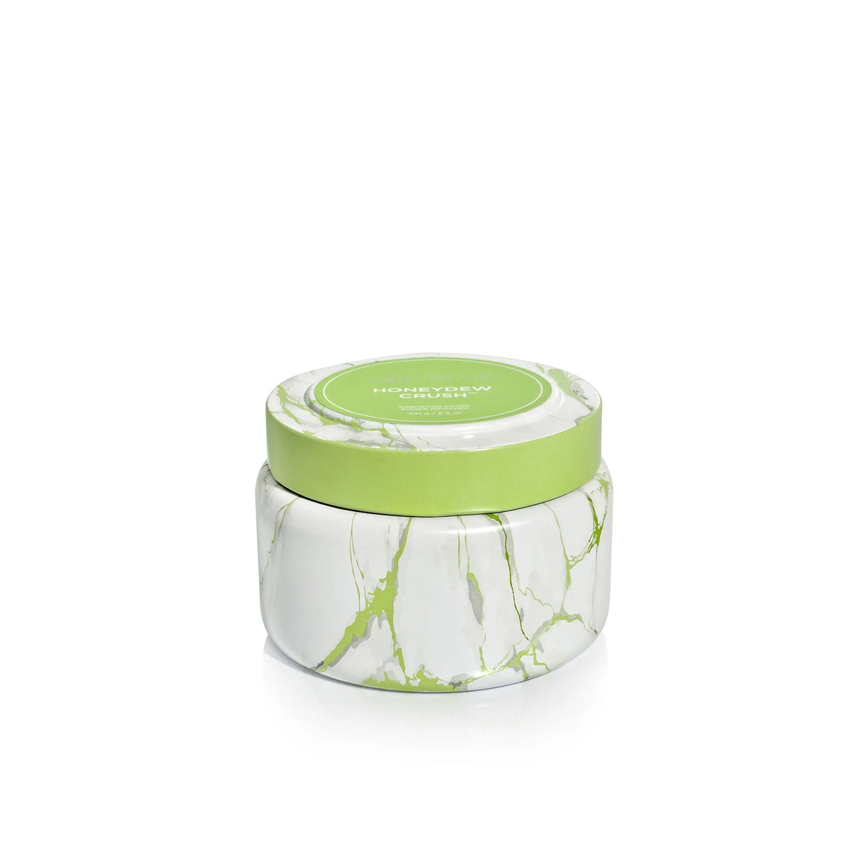 Capri Blue | Honeydew Crush Modern Marble Printed Travel Tin Candle, 8.5 oz