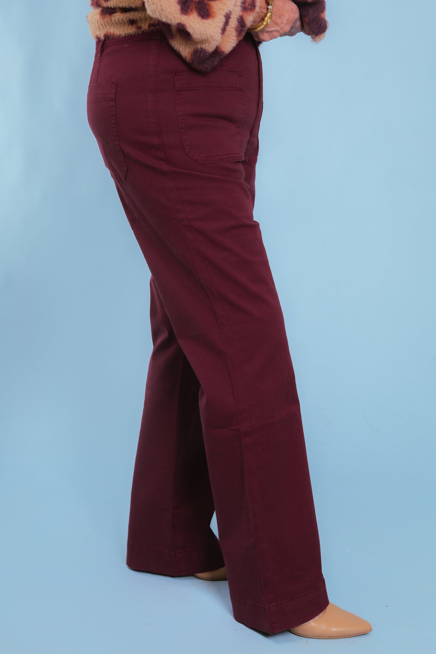 Tribal | High Rise Fly-Front Wide Leg Pant With Pockets