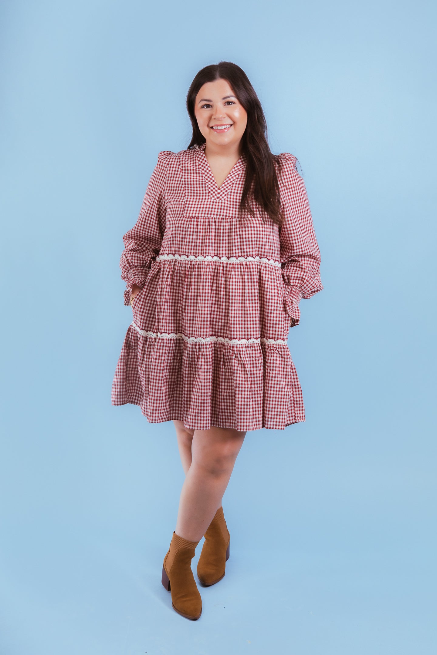 Charming Check Gingham Mini Dress