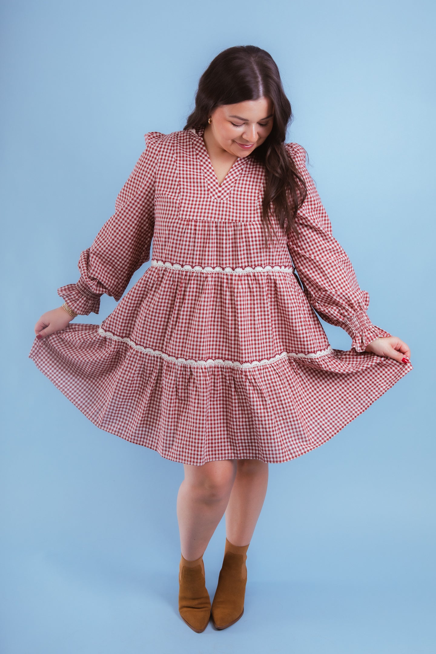 Charming Check Gingham Mini Dress