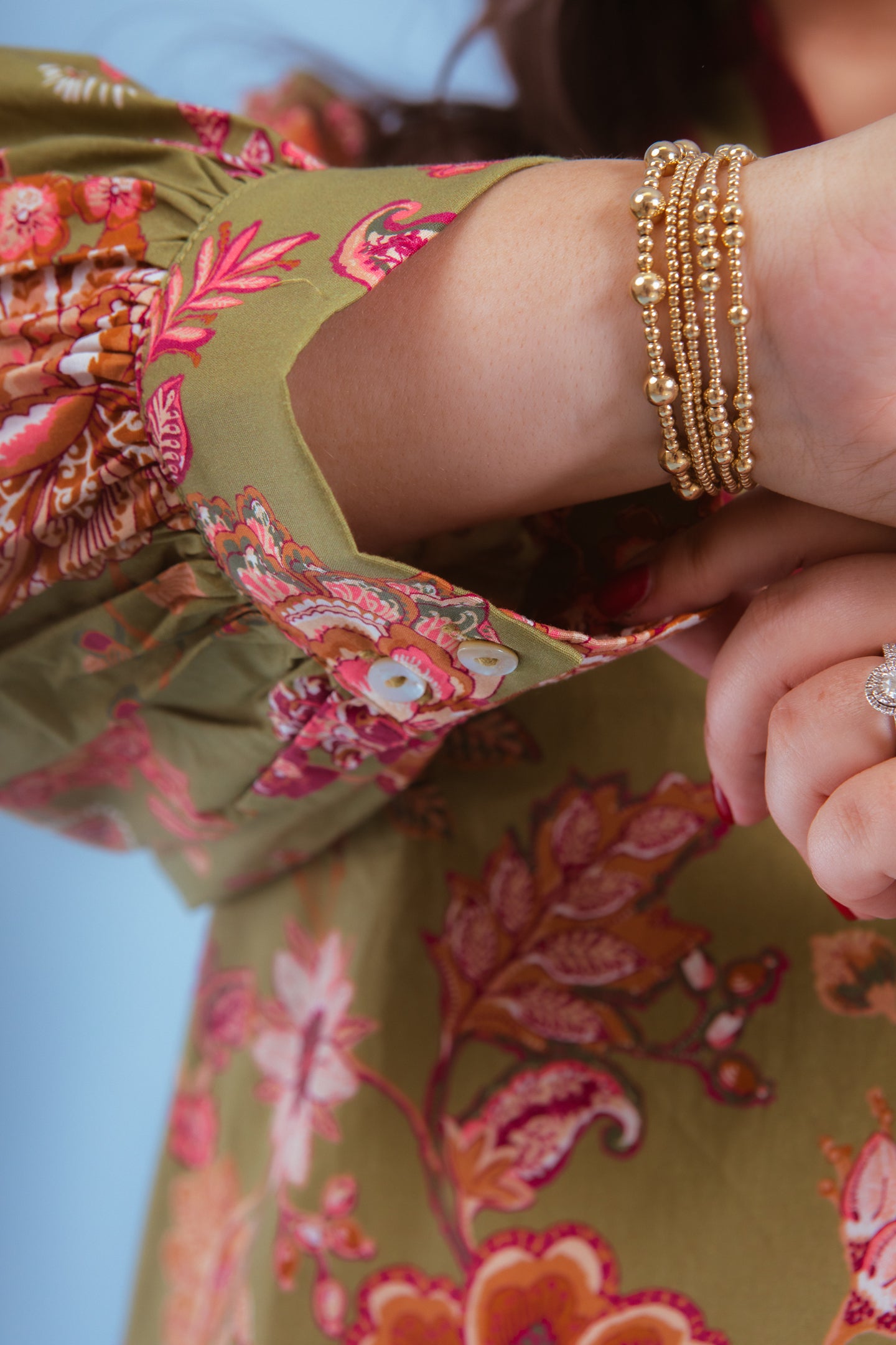 Blooming Grace Scallop Trim Floral Top