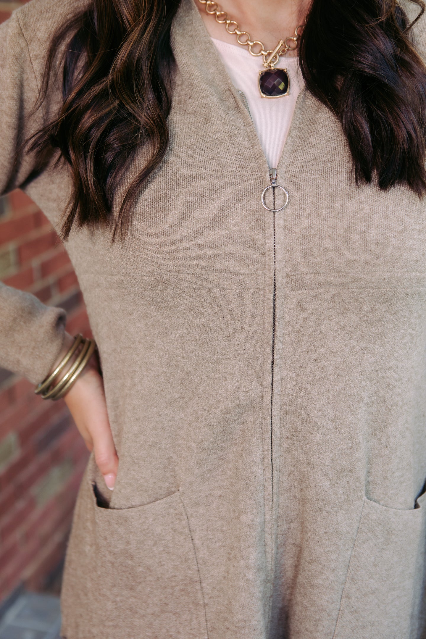 Heavenly-Luxe Zip Front Hooded Cardigan with Pockets
