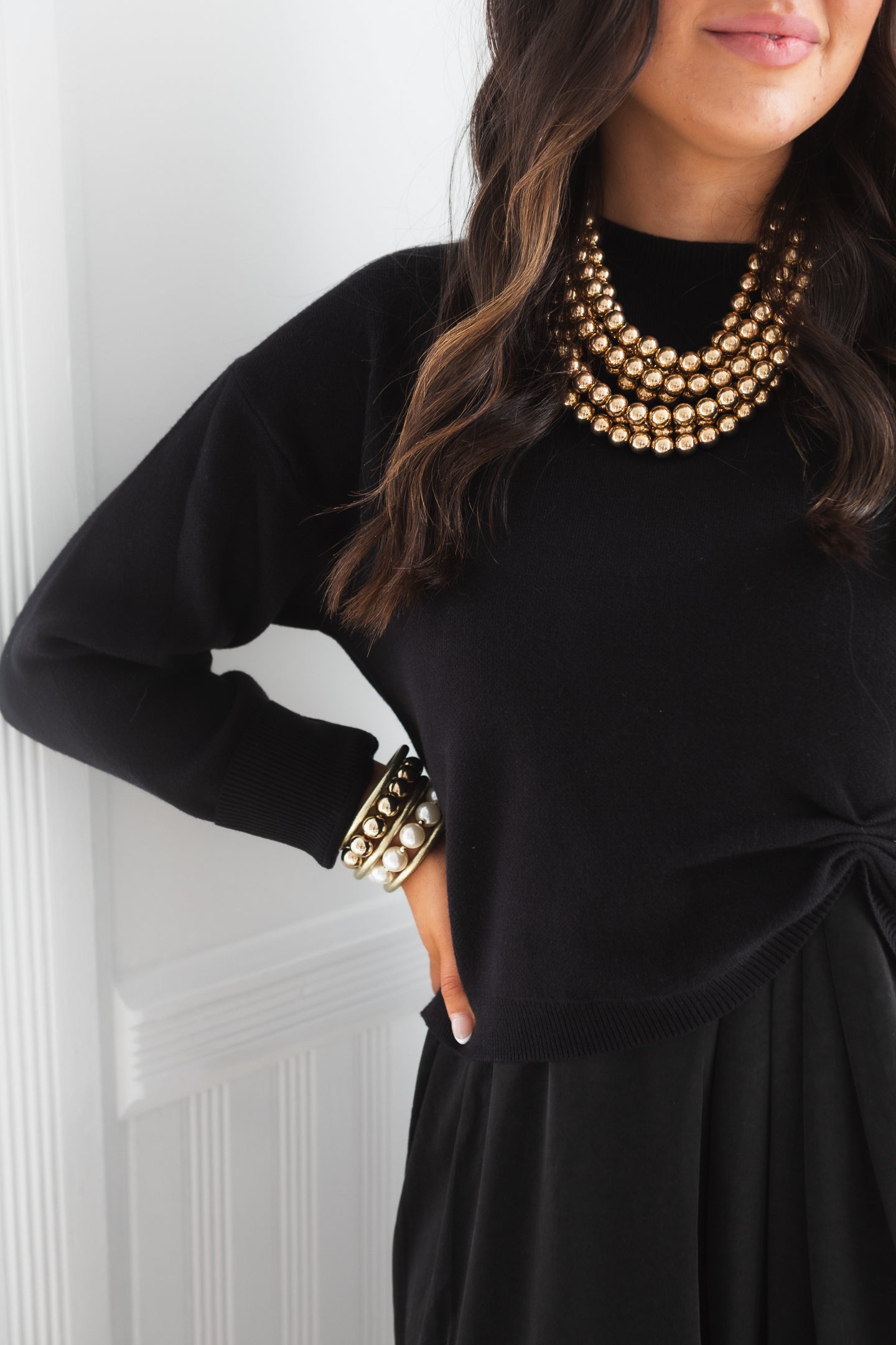 Effortless Elegance Black Two-Piece Midi Set