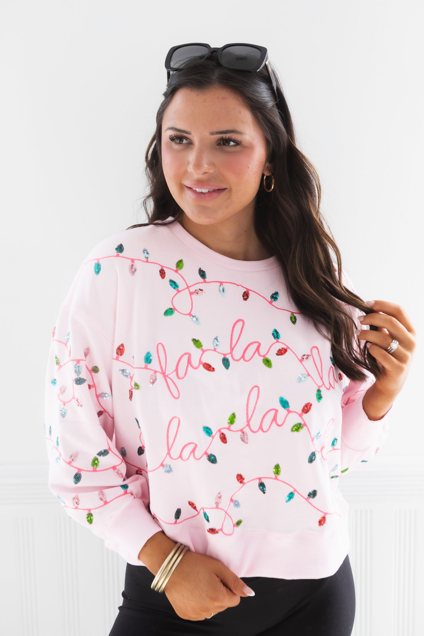 Mary Square | Millie Fa La La Lights Sweatshirt