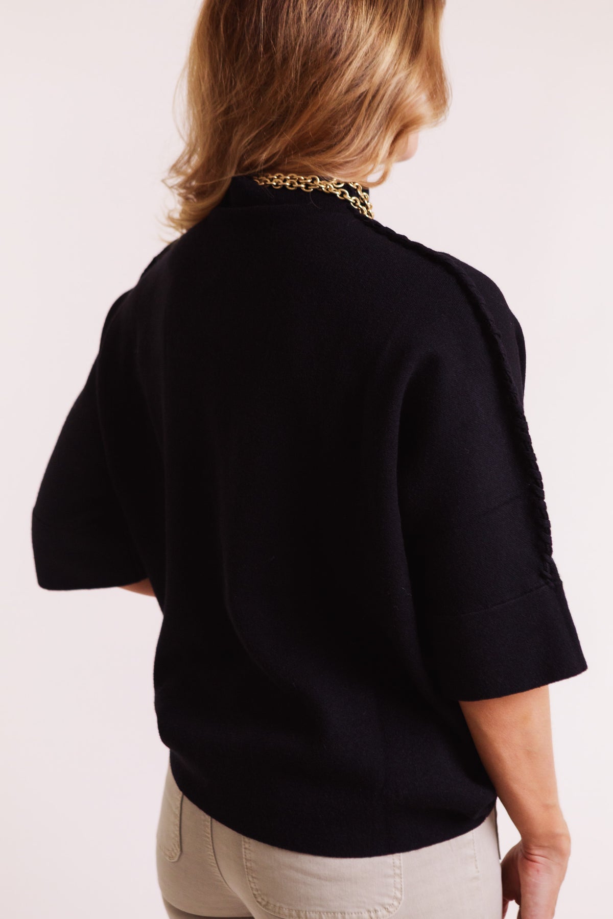 Heavenly-Luxe Stitch Detail Funnel Neck Sweater