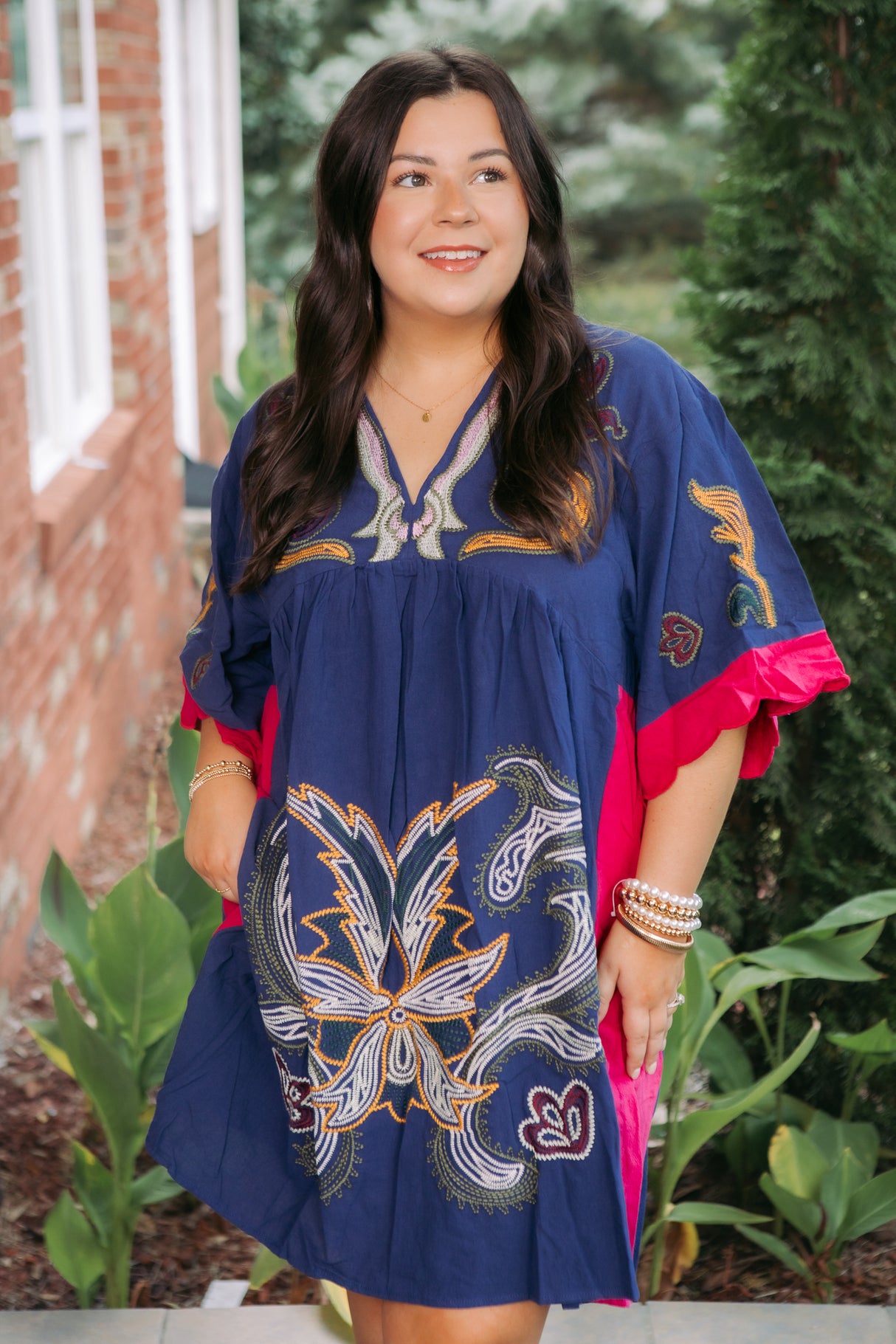 Midnight Embroidered Tunic Dress