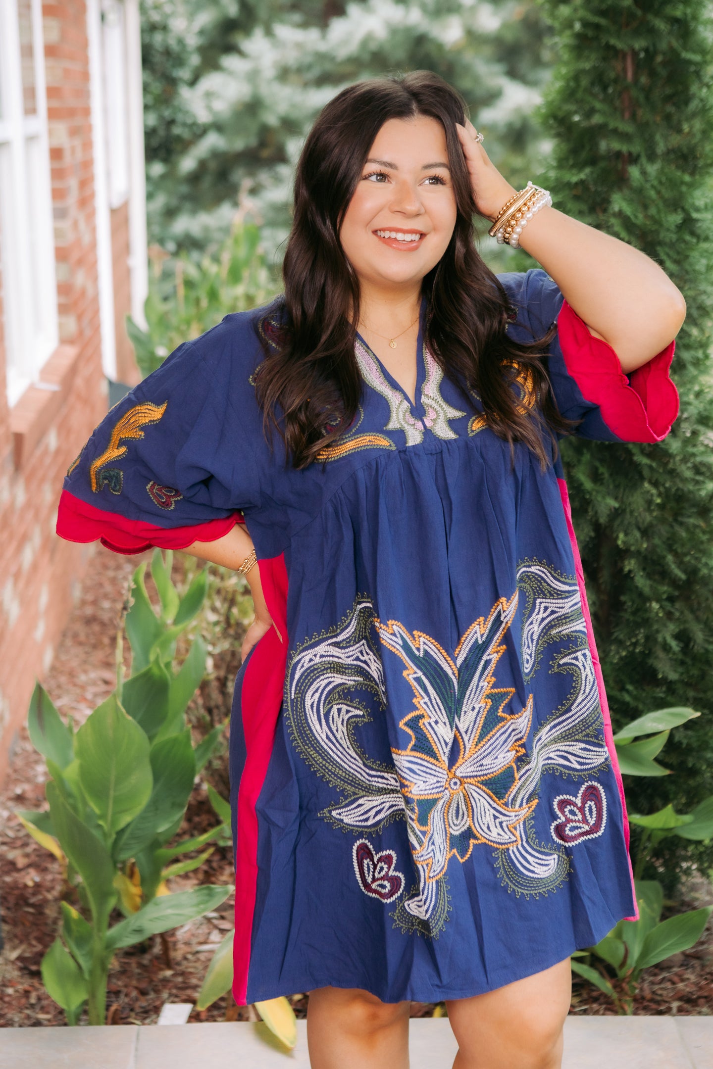 Midnight Embroidered Tunic Dress