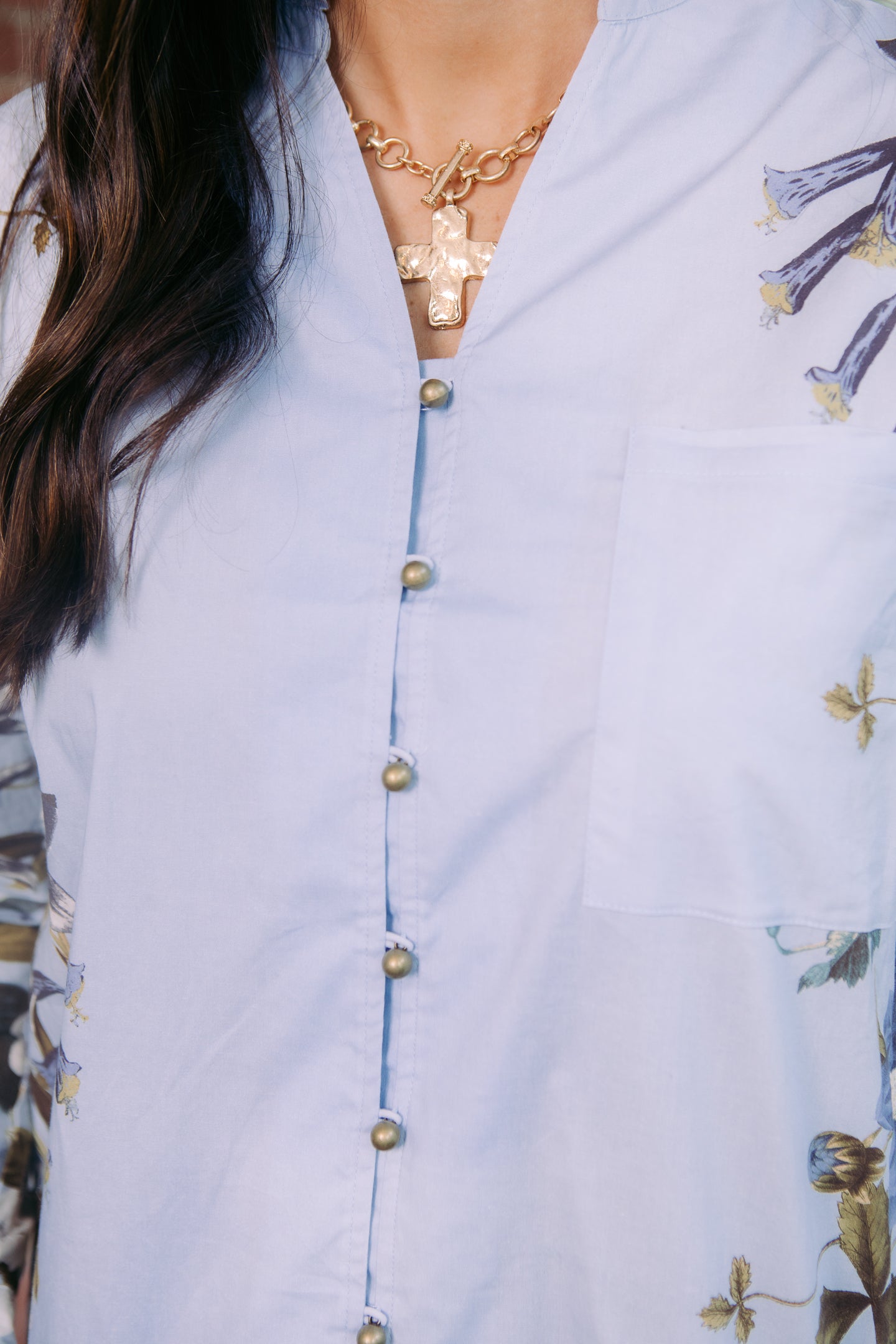 Blooming Elegance Ruffle Neck Blouse