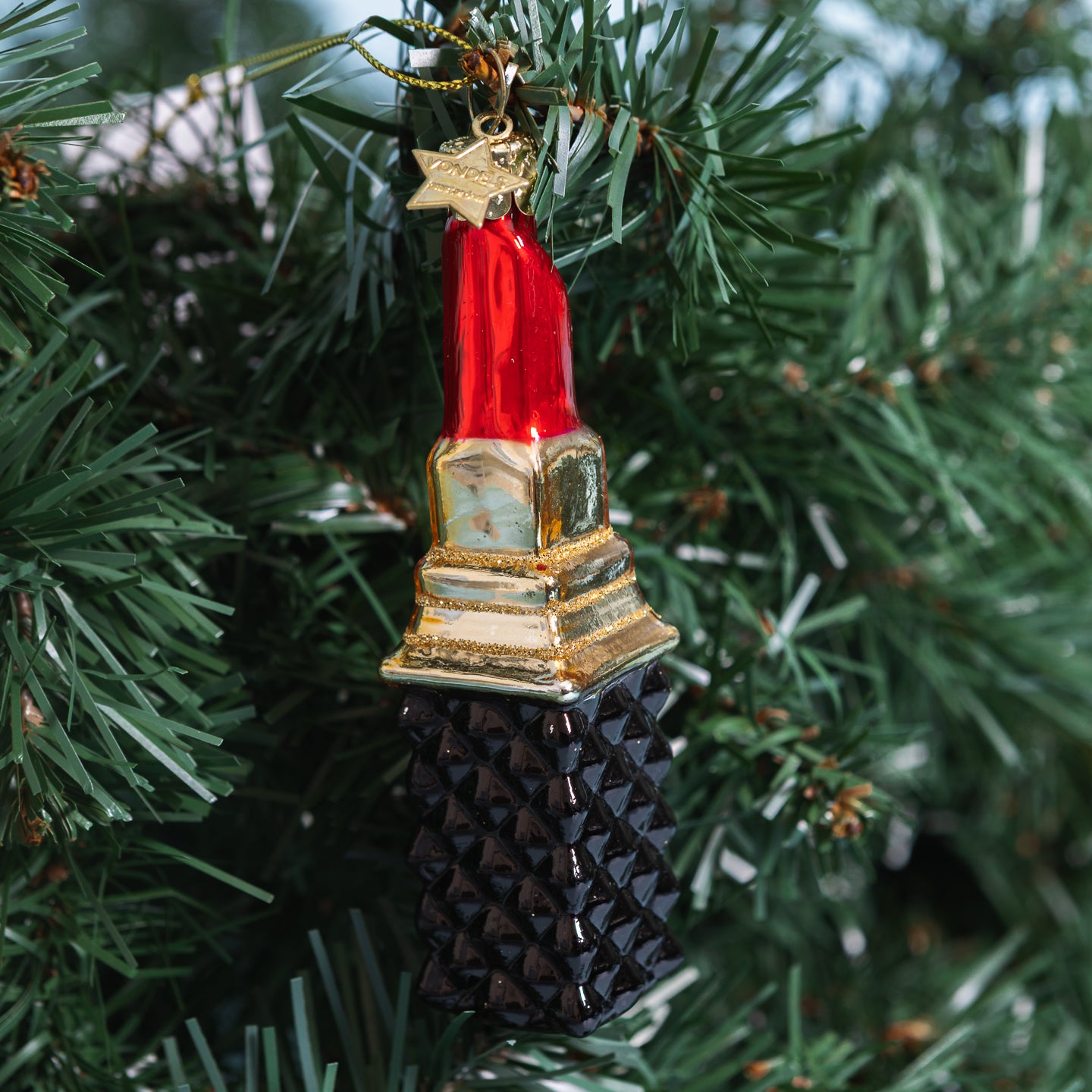 Vondels | Glass Ornament - Red Opal Lipstick