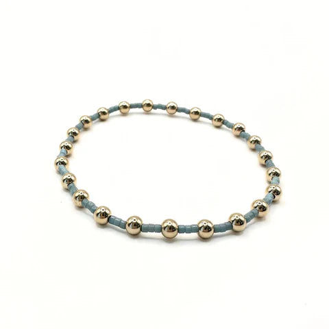 Erin Gray | 4mm Newport Gold-Filled Waterproof Bracelet - Pale Turquoise