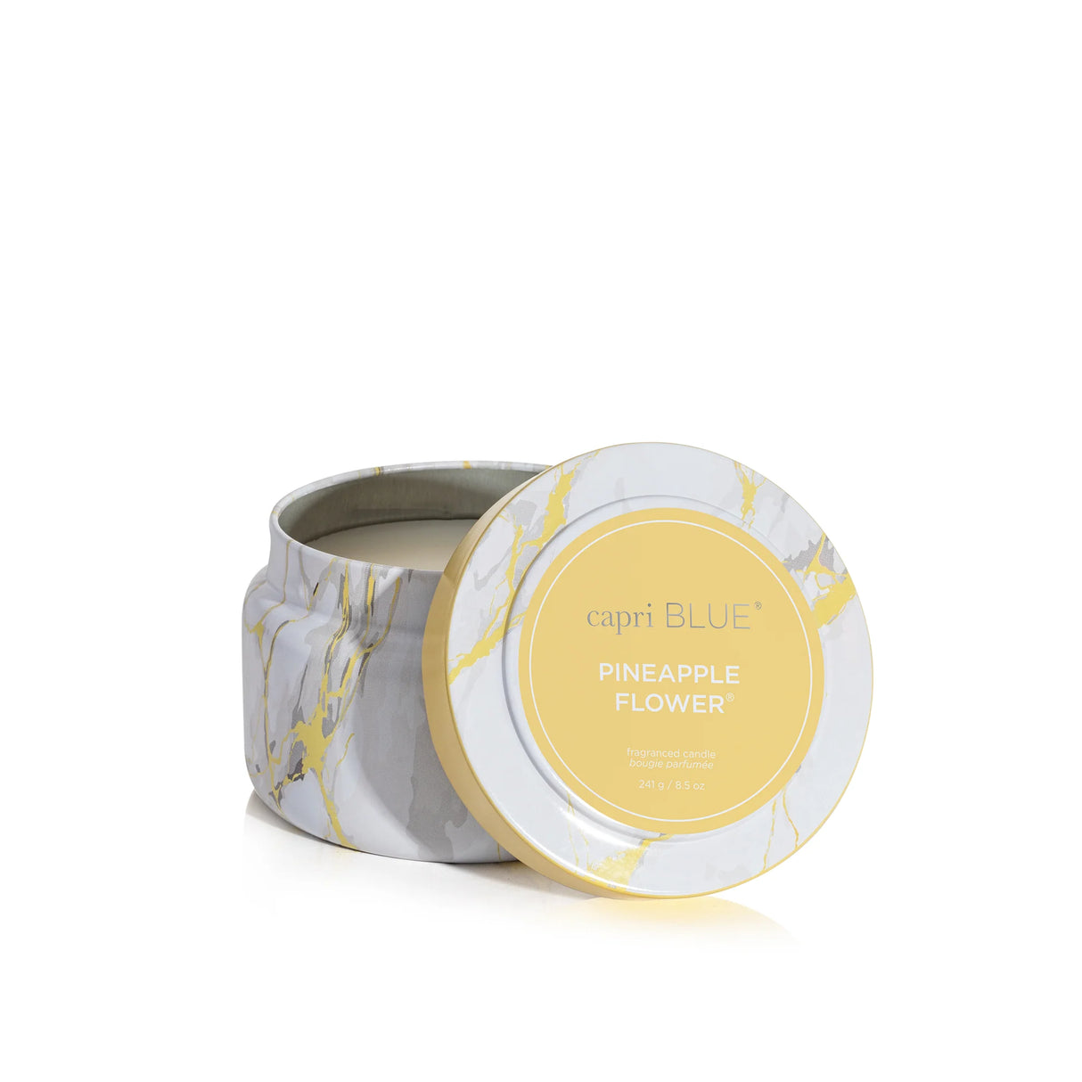 Capri Blue | Pineapple Flower Modern Marble Printed Travel Tin Candle, 8.5oz