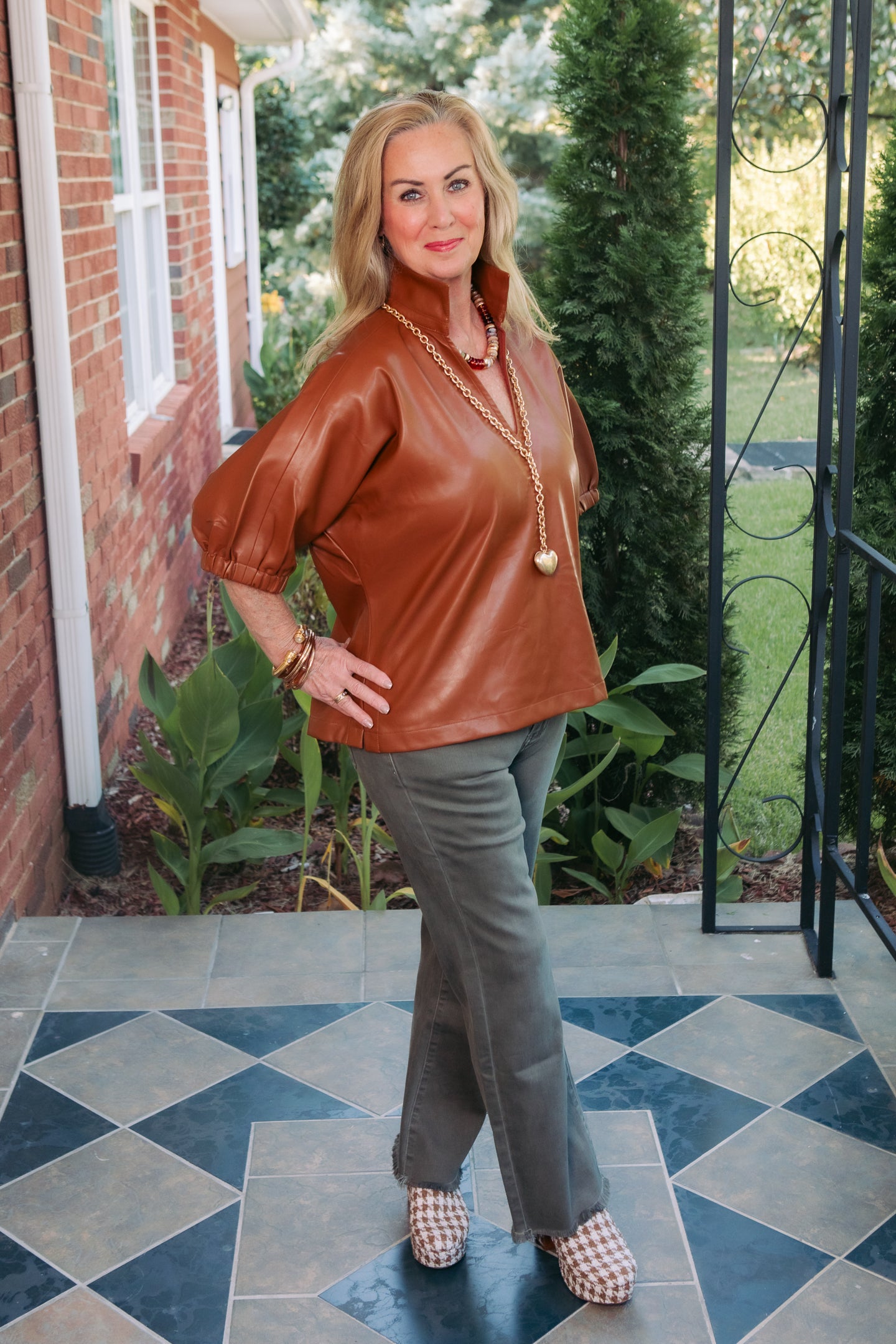 Emily McCarthy | Poppy Top in Luggage Vegan Leather