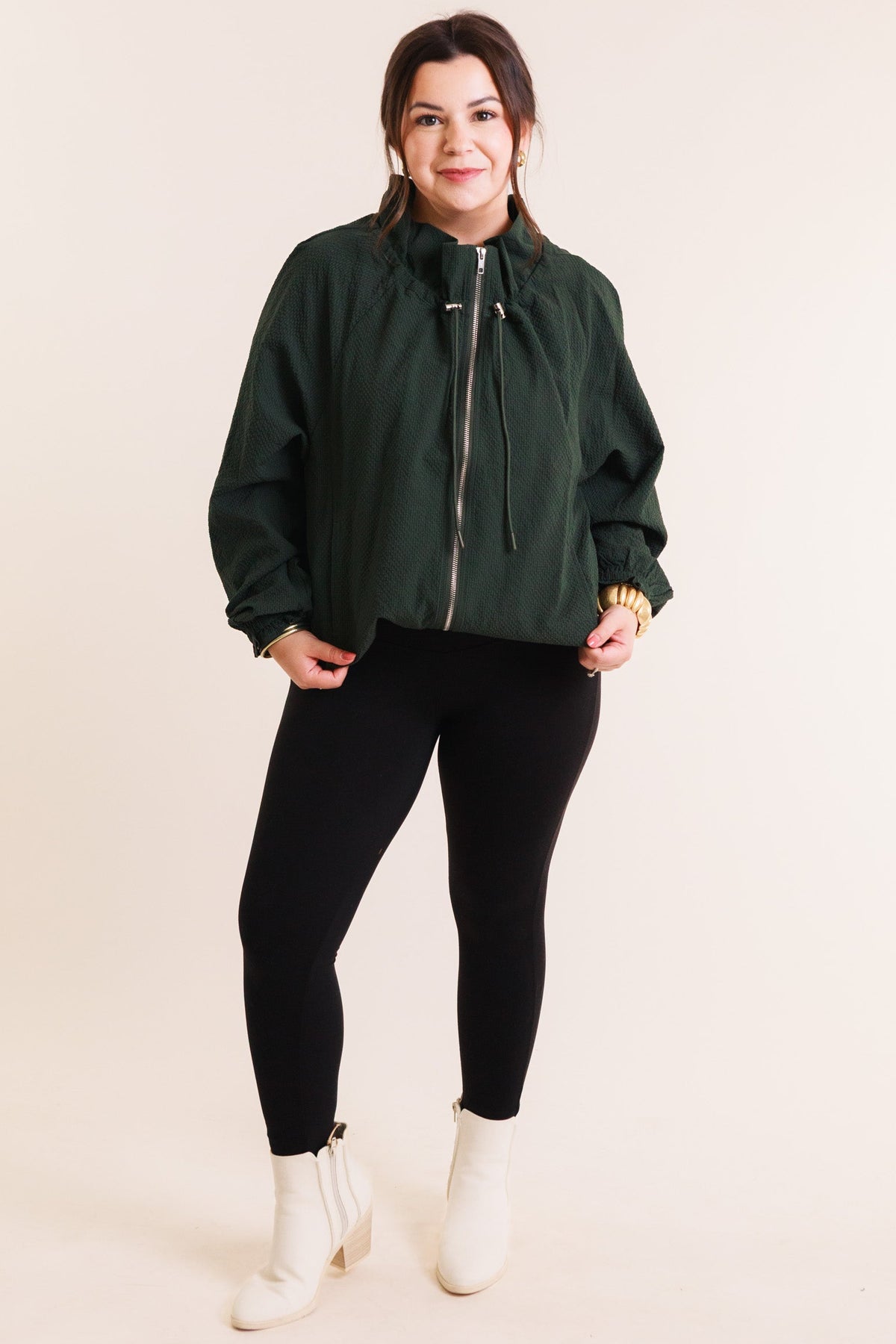 Selena Evergreen Zip-Up Jacket