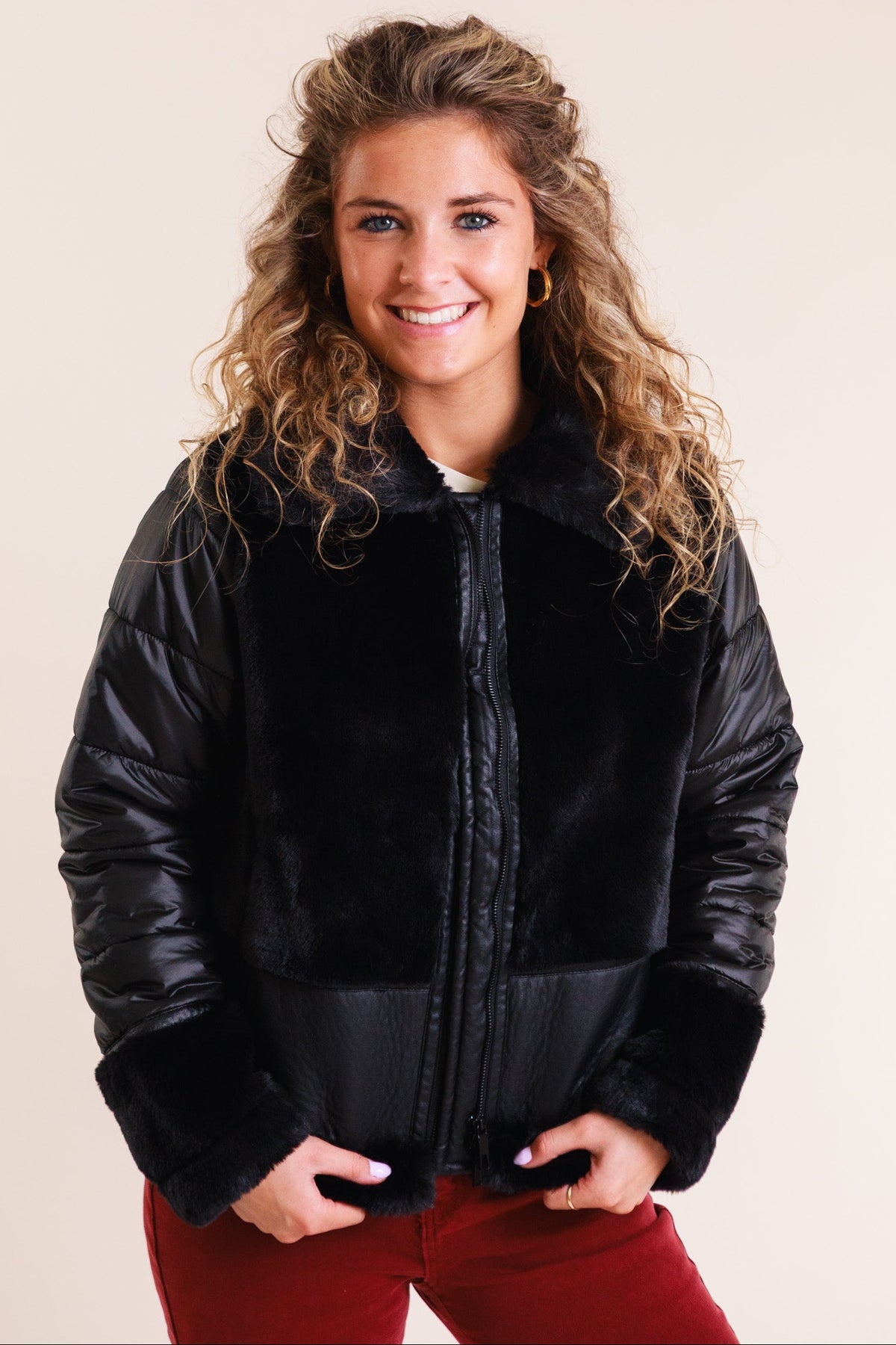 McKenzie Faux Fur Quilted Jacket