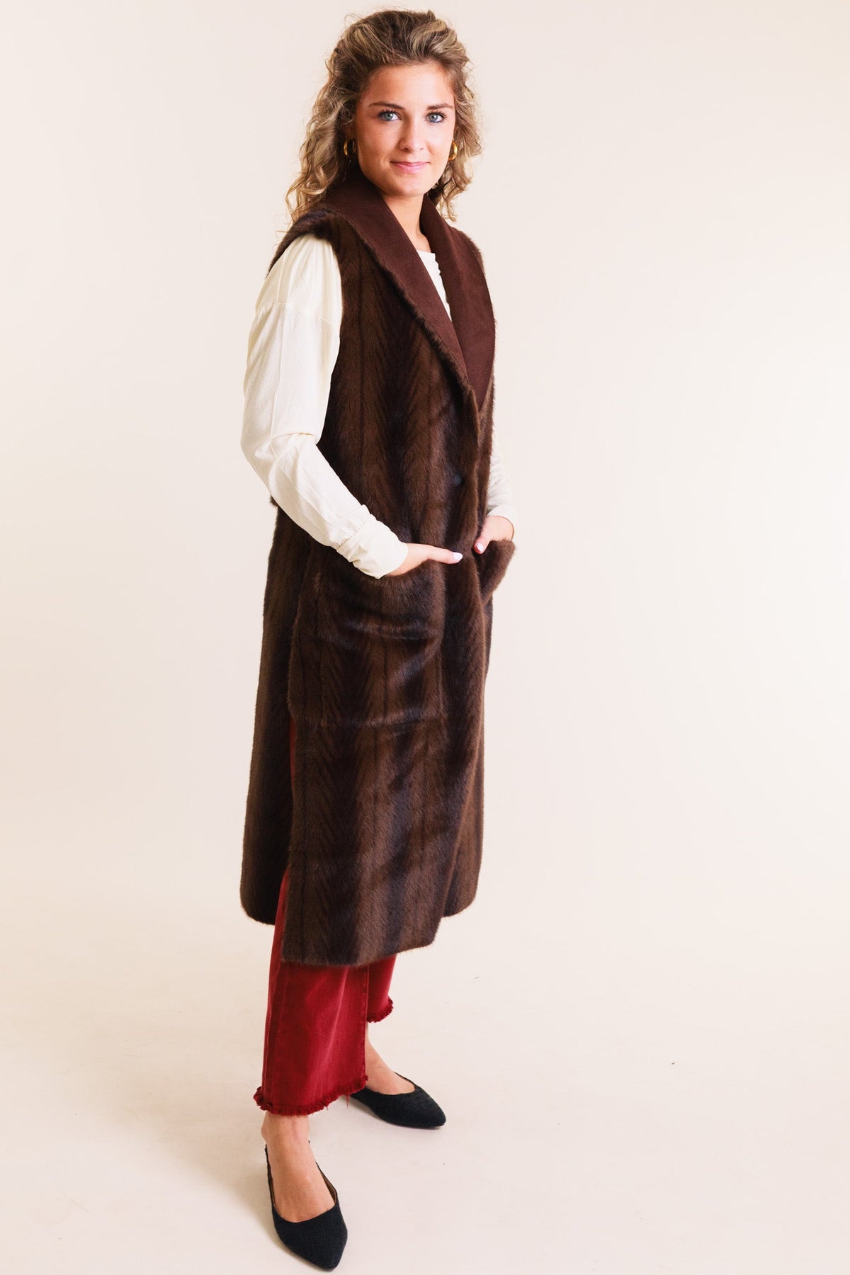 Charlotte Chocolate Knit Vest