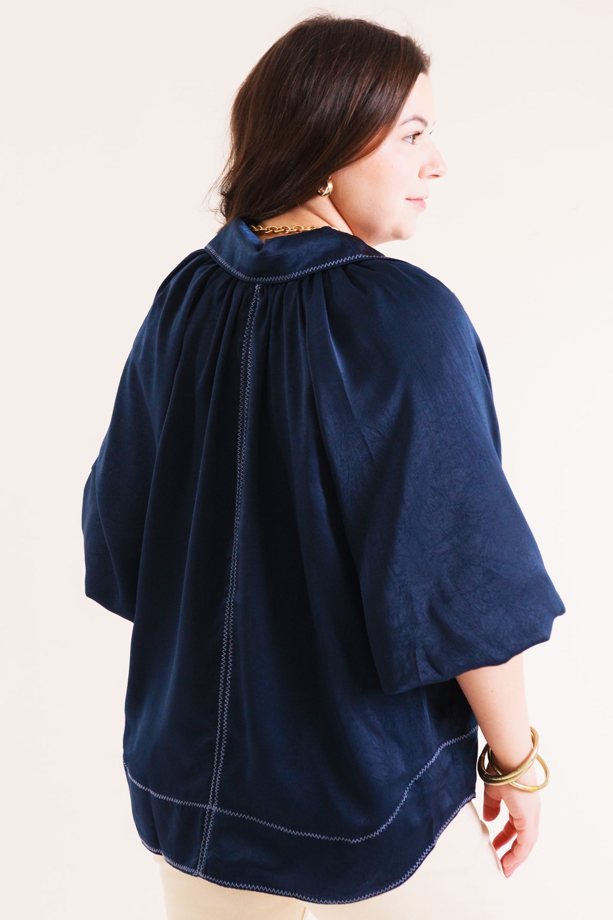 The Blair Contrast Stitch Top