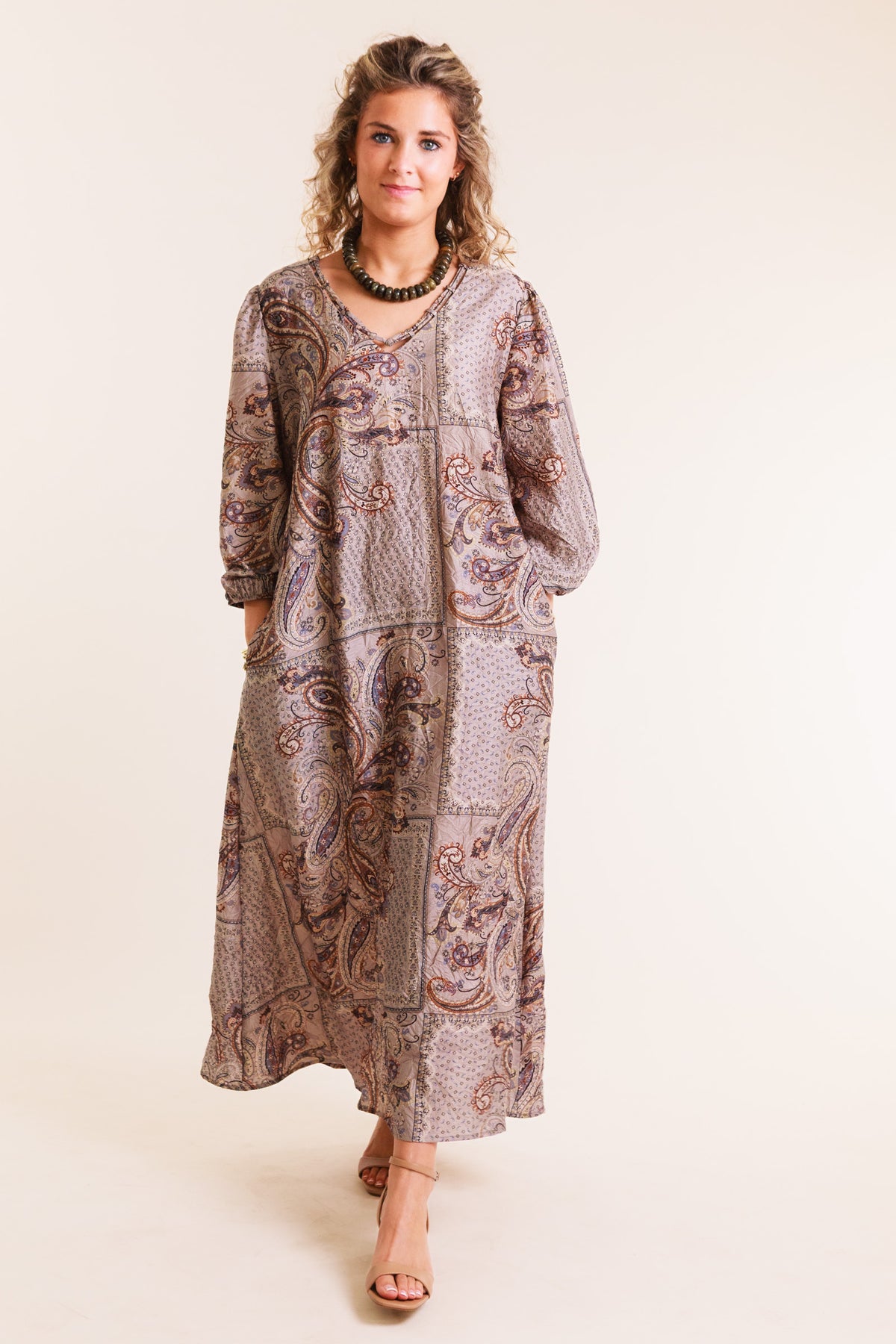 Lior | Cairo Midi Dress in Paisley Jacquard