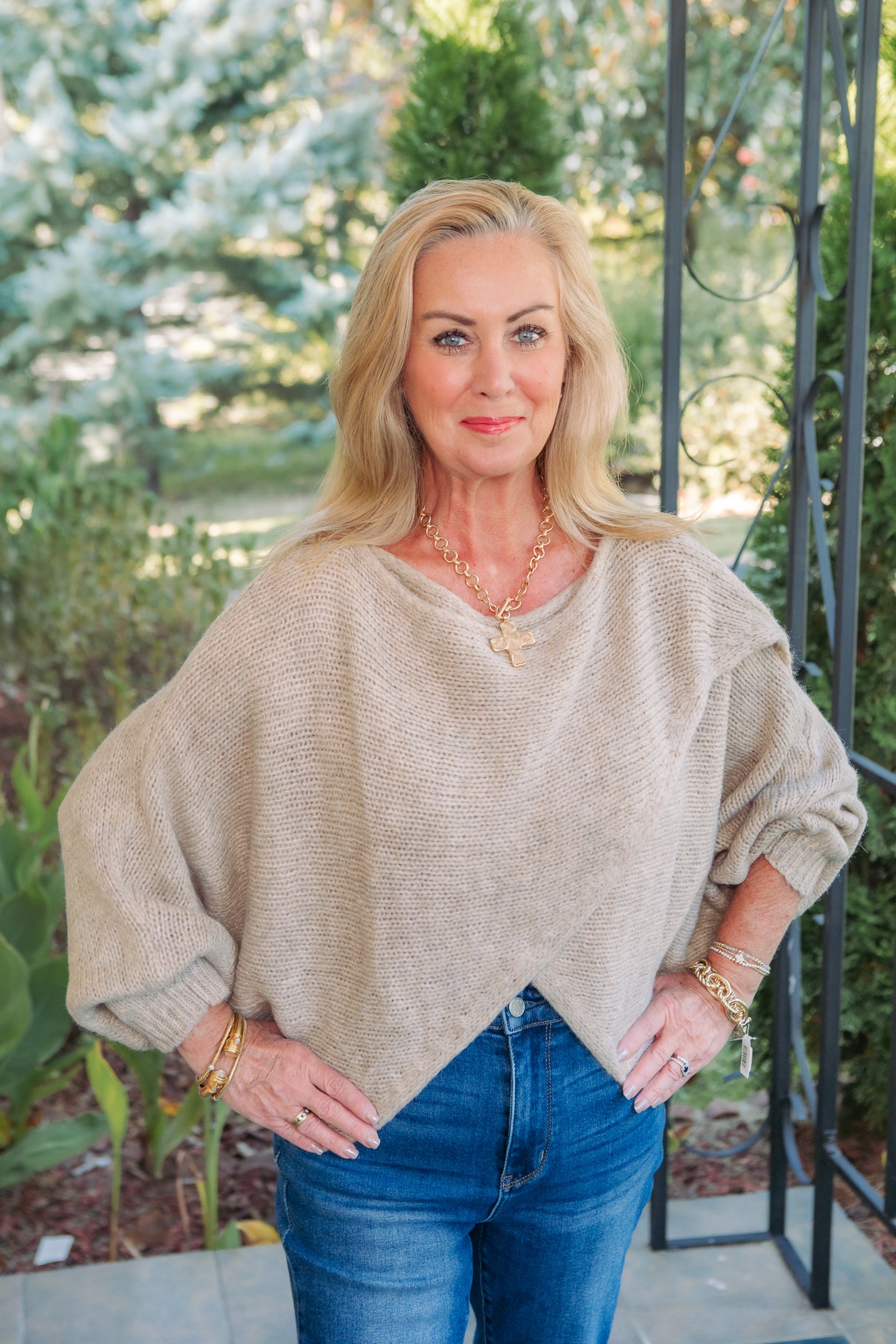 Cobblestone Apparel | Alessandra Knit Criss Cross Wrap