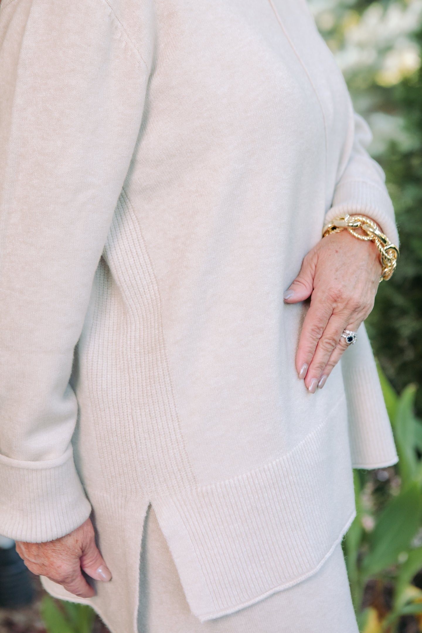 Heavenly-Luxe Cowl Neck with Rib Trim Detail