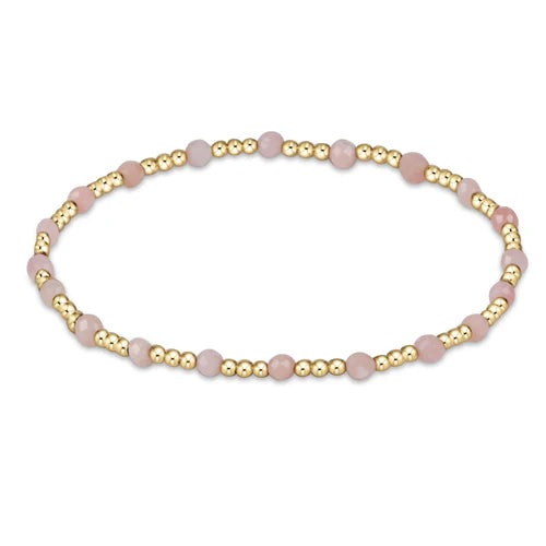 Enewton Gemstone Gold Sincerity Pattern 3mm Bead Bracelet Pink Opa