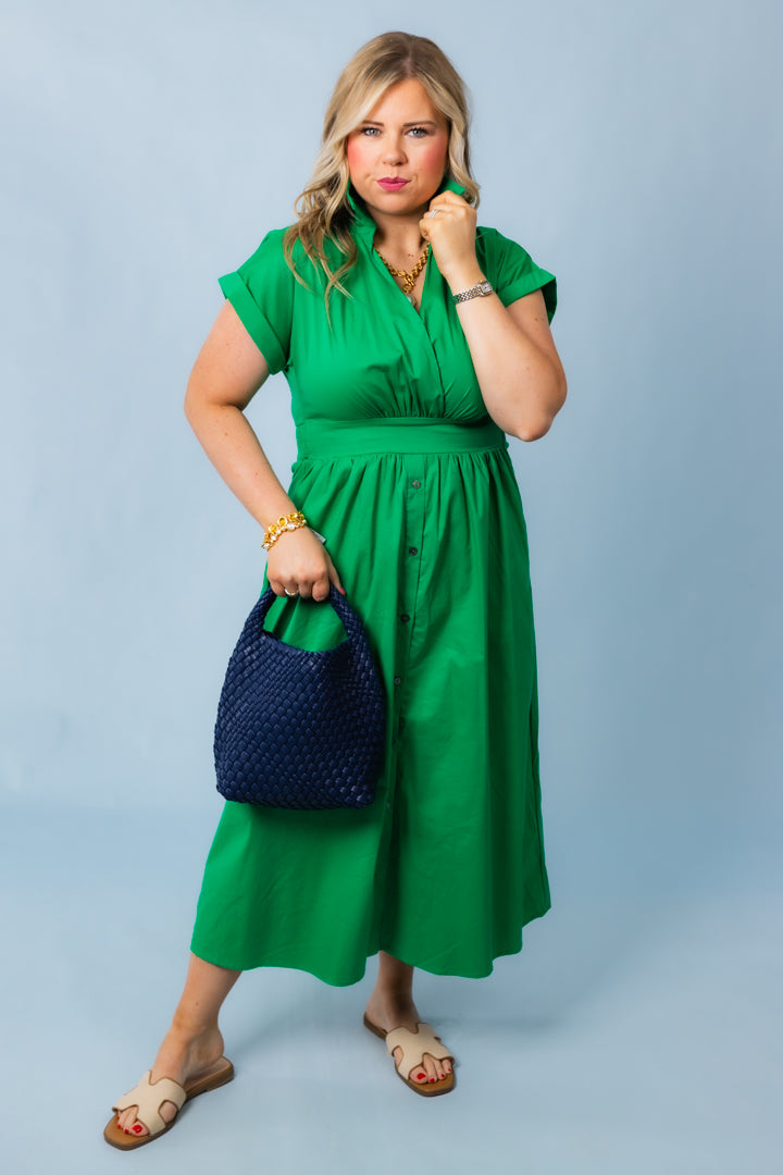 Putting on the Green Midi Dress