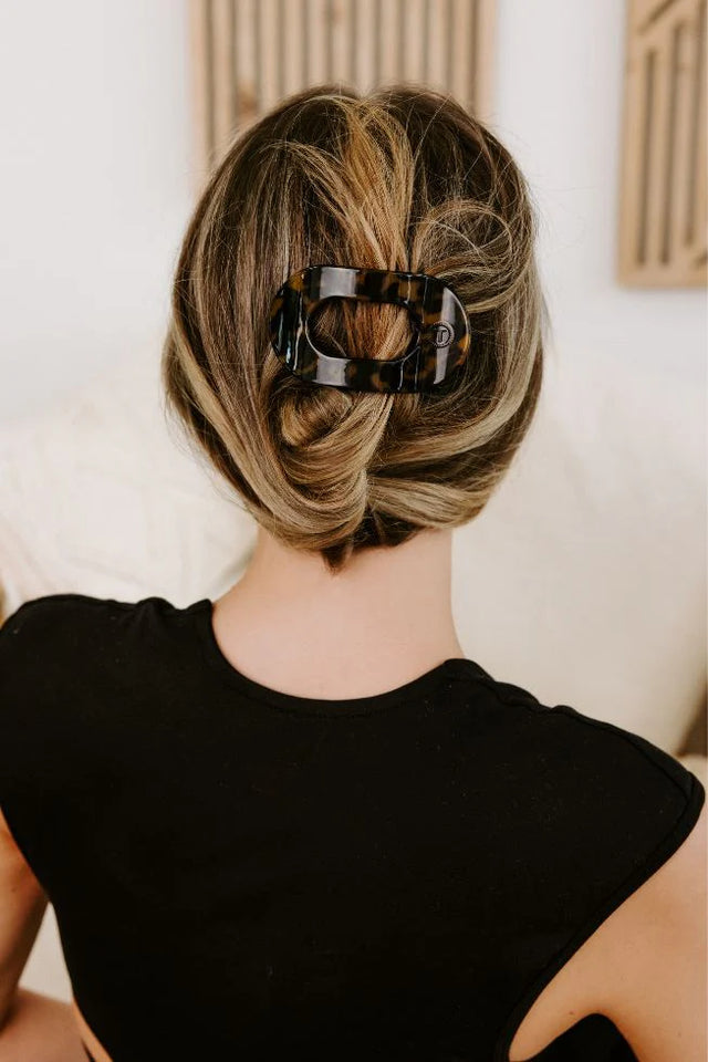 Teleties | Tortoise Small Flat Round Clip