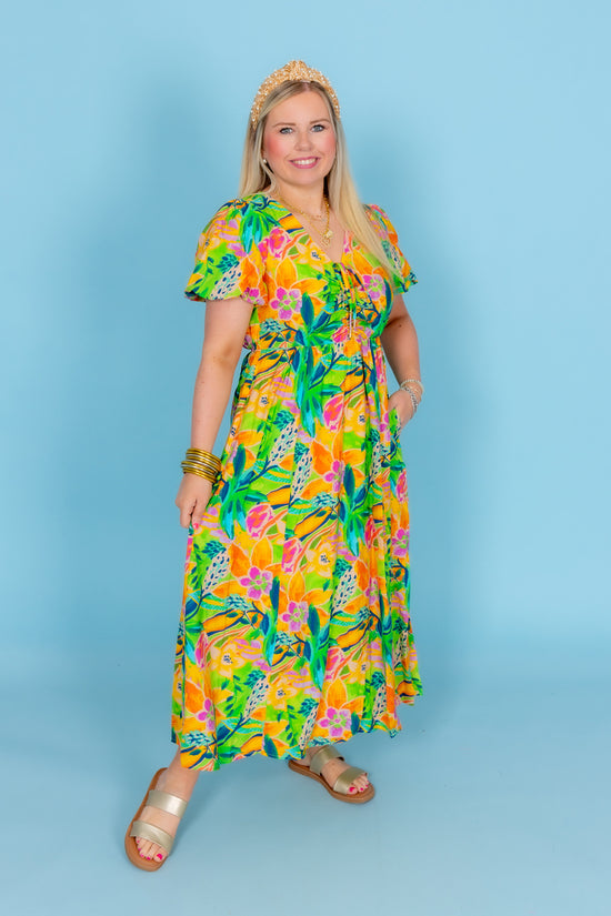 The Tropic Wonders Midi Dress