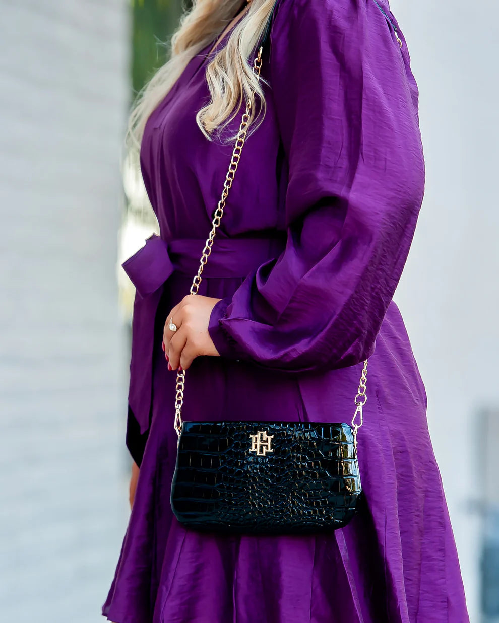 Caroline Hill | Livi Crossbody - Black Patent EC